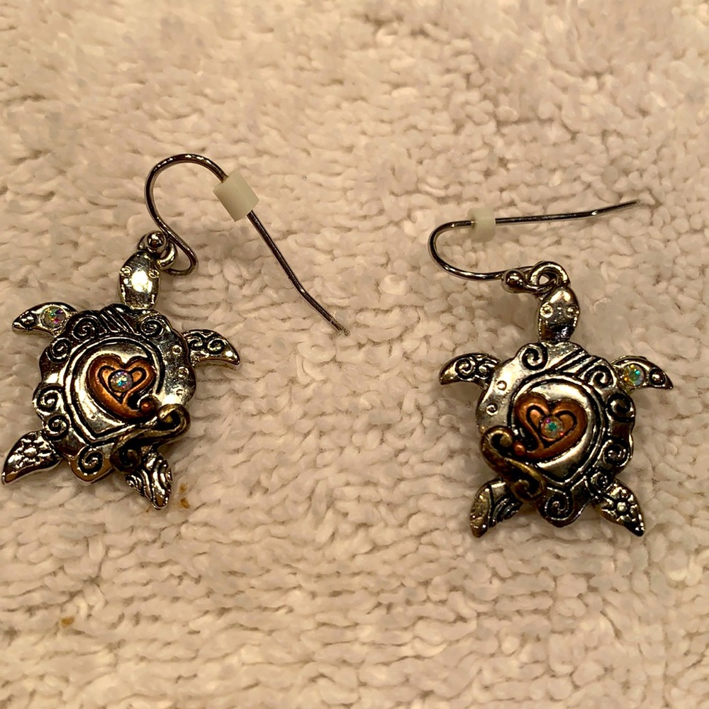 Art Deco sea turtle earrings
